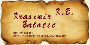 Krasimir Balotić vizit kartica